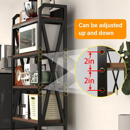 FurnitureZ l  Four-Tier Storage Bakers Rack for Kitchen, Dining Room