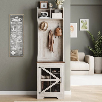 FurnitureZ l  Maupvit Entryway Hall Tree with Shoe Storage