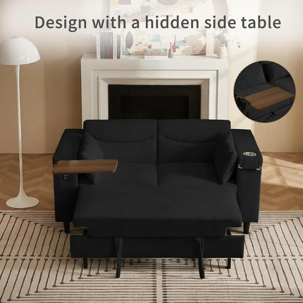 FurnitureZ l  66" Pullout Couch Sleeper Sofa for Living Room