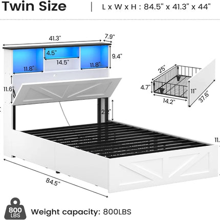 FurnitureZ l  Twin Bed Frame for Bedroom