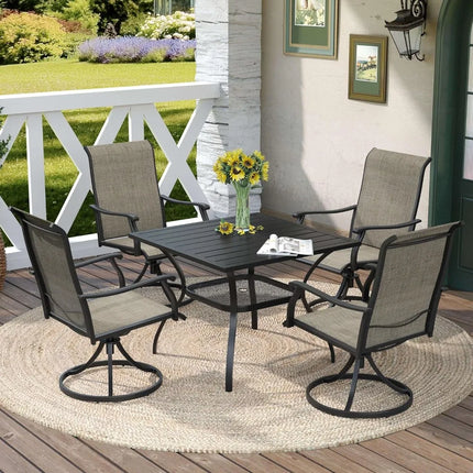 FurnitureZ l  Square Patio Dining Table for 4 for Outdoor