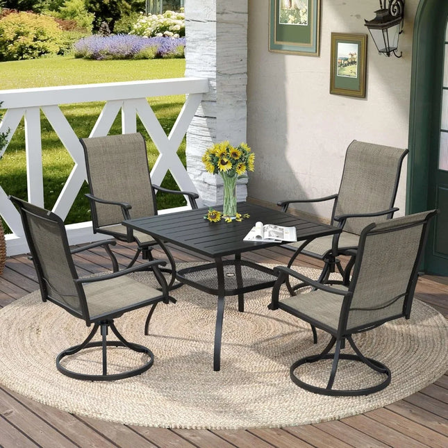 FurnitureZ l  Square Patio Dining Table for 4 for Outdoor