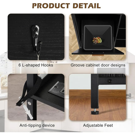 FurnitureZ l  Bakers Racks Kitchen Microwave Stand Cabinet for Kitchen, Dining Room