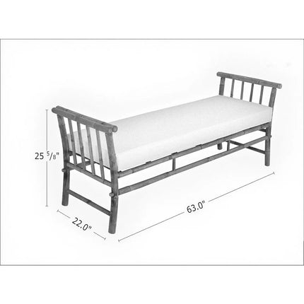 FurnitureZ l  Handcrafted Bamboo Bench with Armrests for Entryway