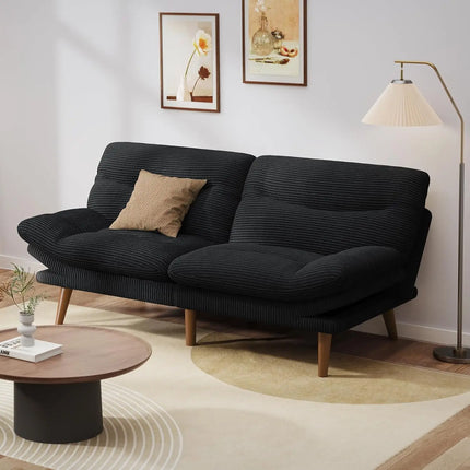 FurnitureZ l  66" Convertible Futon Sofa Bed for Living Room