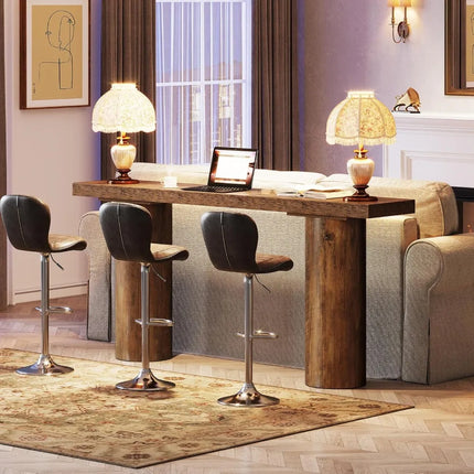 FurnitureZ l 63" Long Bar Table for Dining Room, Home Office